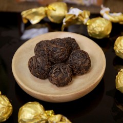 云边贡七星连珠普洱茶熟茶龙珠茶49g盒装 云南供销社茶山直供