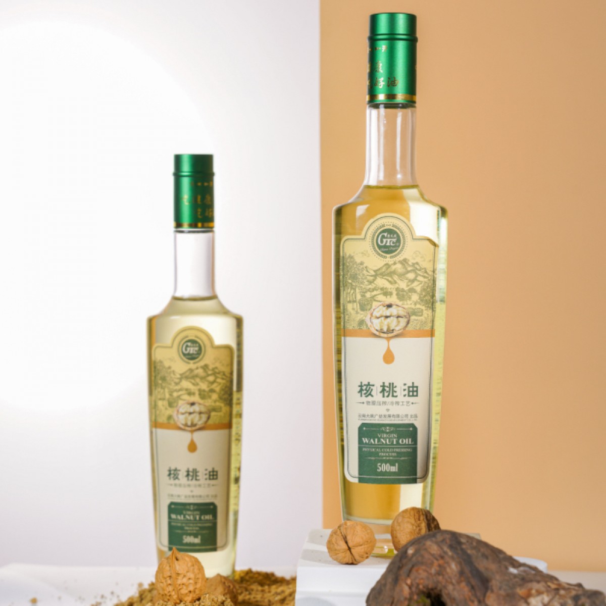 广天成 有机纯核桃油礼盒500ml*2瓶