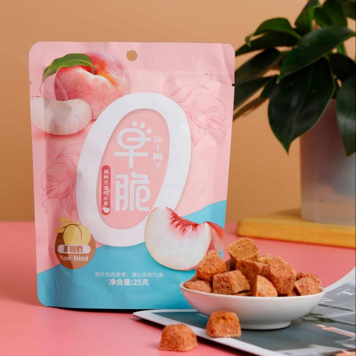 早脆 桃子冻干脆片25g*3袋